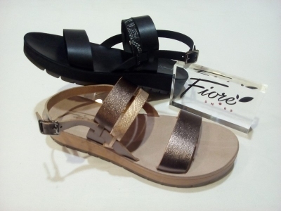 Fiore Shoes Σχ. AT75 "Διπλό Λουράκι" Δέρμα [Y-AT-075]